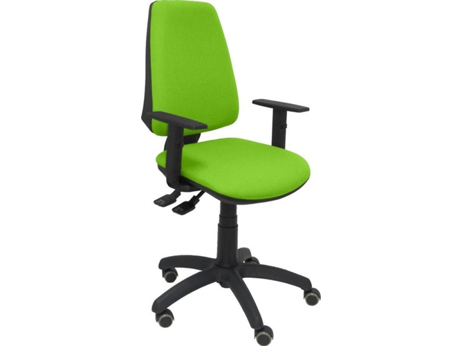 Silla de Escritorio Operativa PYC Elche S Verde BA RP con ruedas antiarañazos (Brazos Ajustables - Tejido)
