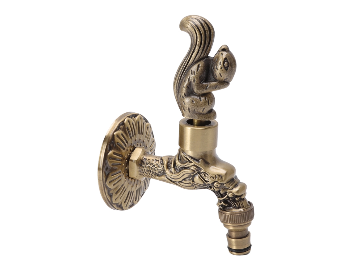 Grifo de cobre con rosca hembra G1/2, diseño de ardilla y dragón para baño