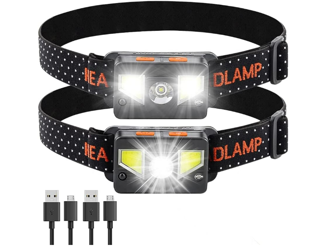 Linterna frontal, Chronos Lantern-0023 Linterna frontal LED recargable COB superbrillante de 1000 lúmenes (negro) YIZHOOD