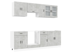 Juego de 8 gabinetes de cocina gris cemento EXCLUSIVO DE MAISON