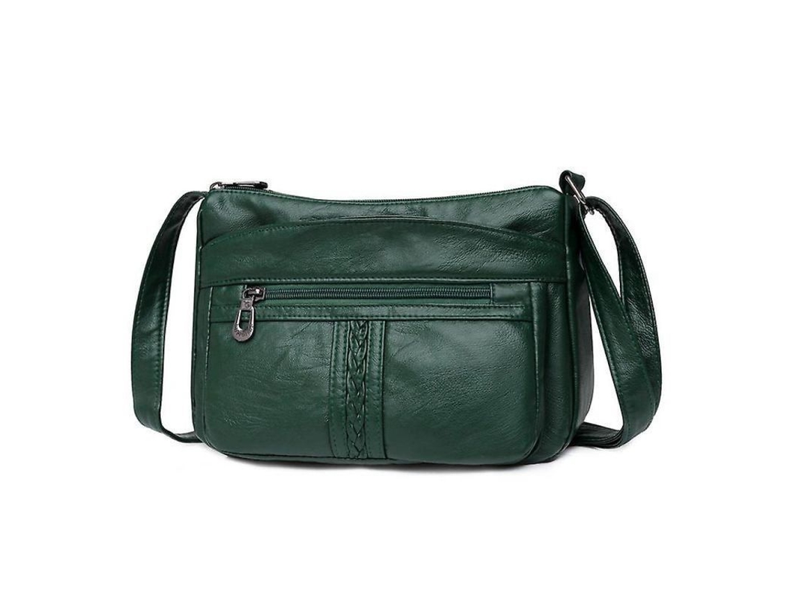 Bolso De Hombro Para Mujer Mediano De Cuero Lavado Pu Con Gran Capacidad Udv Verde