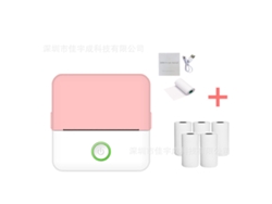 Impresora Térmica Portátil Con 5 Rollos De Papel Para Imprimir Diarios, Fotografías, Notas, Memorandos Rosa SIURN