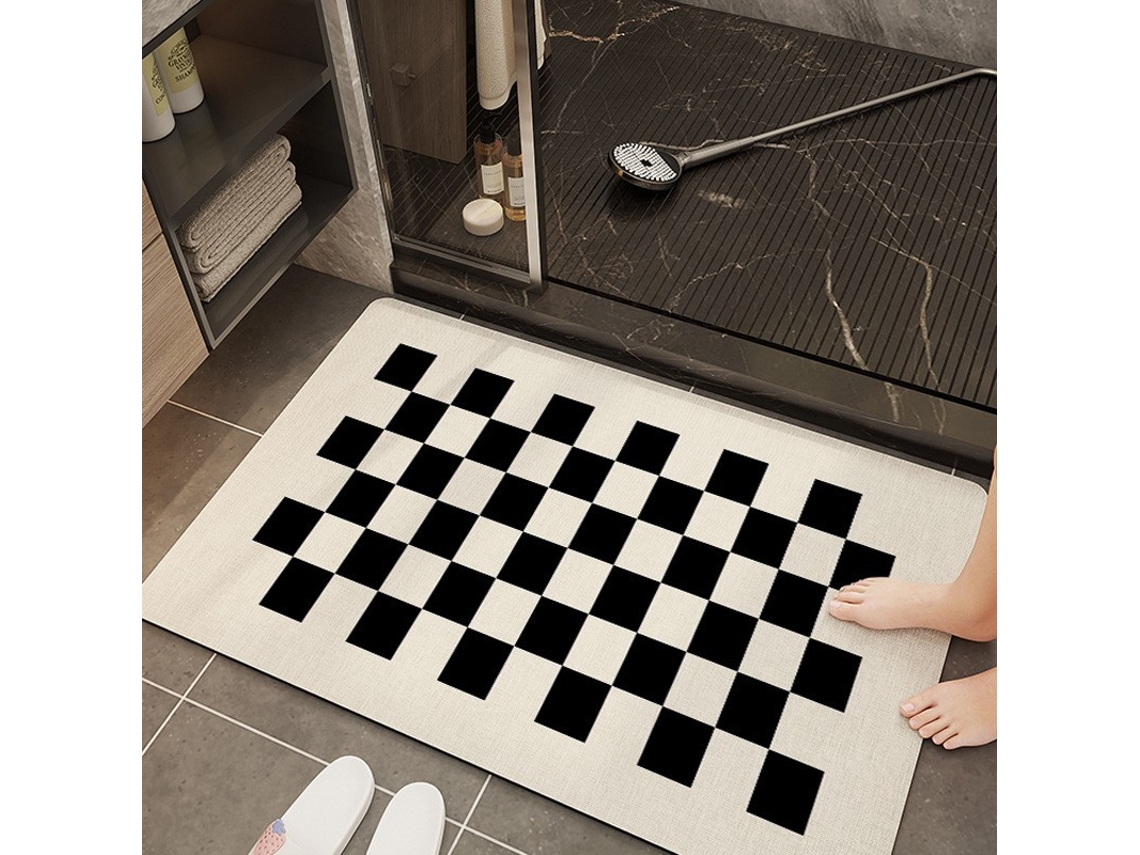 Alfombra de Baño LUUCOZK Antideslizantes Decoración Baño Secado Rápido Poliéster Multicolor (80x120cm)