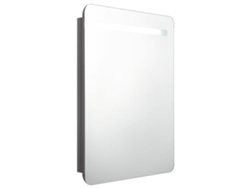Maison Exclusive - Armario De Baño Con Espejo Led Gris Brillante 60x11x80 Cm