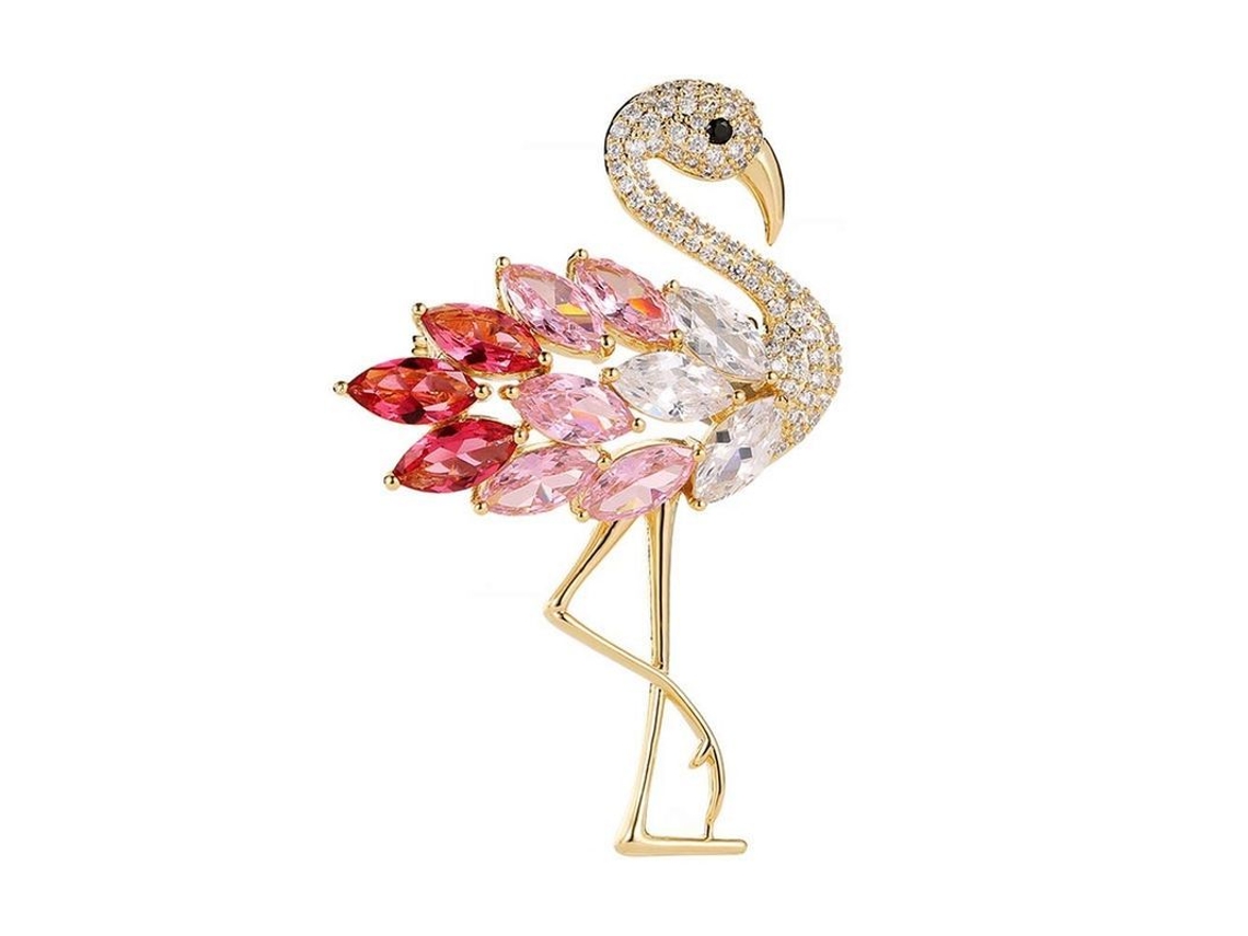 Broches De Flamencos Coloridos Con Diamantes Y Cristales Para Mujer, 2025, Accesorios De Plata Bañada En Cobre.