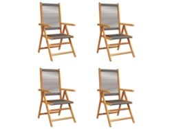 Maison Exclusive - Cadeiras Jardim Reclináveis 4pcs Madeira De Acácia Maciça Cinza