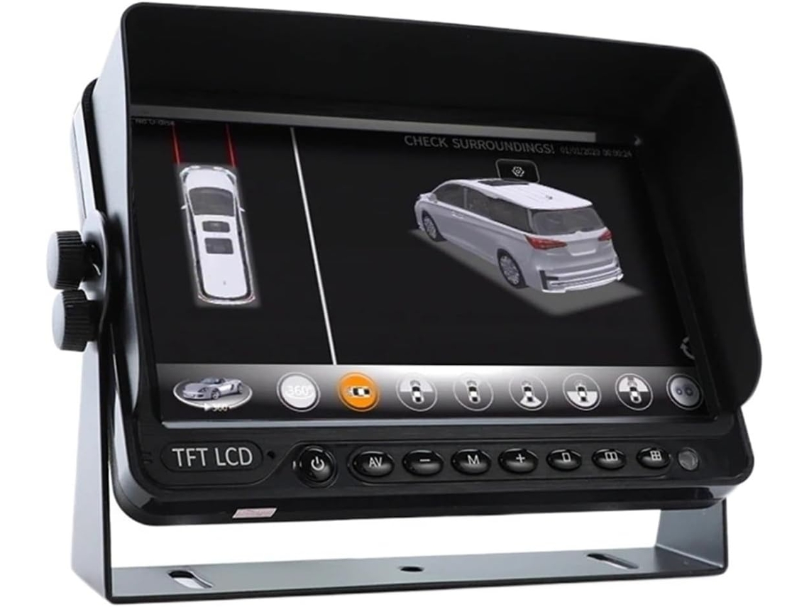 Monitor De Coche Independiente De 7 Pulgadas Con Parasol Para Sistema De Cámara De Marcha Atrás