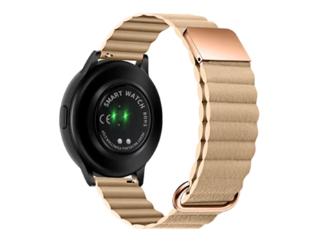 Correa de piel auténtica 20mm magnético para Samsung Galaxy Watch 5 Pro 45mm/Amazfit Bip3 Pro - oro rosa/color de piel
