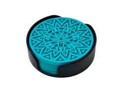 HYMNORA Posavasos de silicona [6 unidades] - Con soporte, para casa/oficina