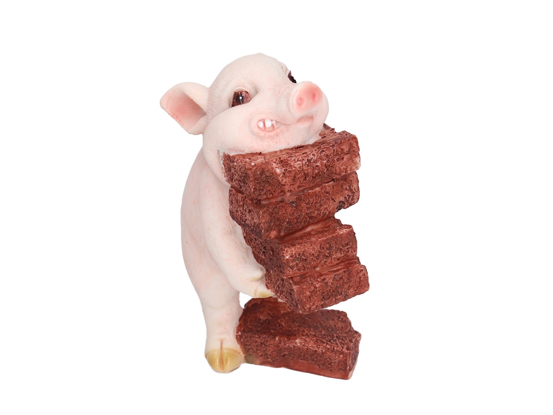 Linda Estatua De Cerdito Para Decoración De Jardín, Exquisito Regalo Para El Hogar Rústico.