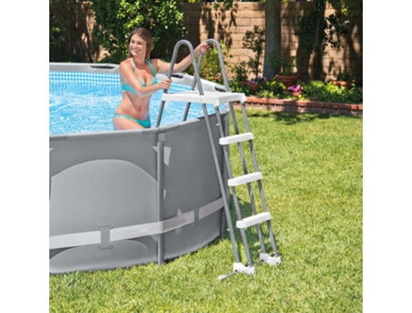 Escalera de seguridad para piscina 4 peldaños 122 cm INTEX