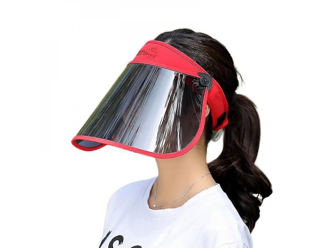 2026-sombrero Visor Shxx Con Lentes Polarizados Hd Protección Uv, Bandana Absorbente, Ajustable, Outdoor Golf Playa Rojo