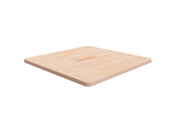 Tablero de mesa cuadrado de 70 x 70 x 2,5 cm, roble macizo sin tratar, DKD HOME DECOR