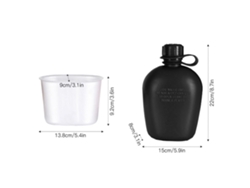 Kit De Cantimplora De 3 Piezas Con Vaso De Aluminio Y Tapa Para Acampar, Hacer Senderismo, Excursionismo Y Supervivencia.