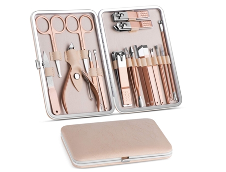 Caja con 18 Herramientas para Uñas, Varios Accesorios