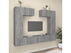 Pack Muebles de Armario Tv 6 Pzs Madera Procesada Sonoma Gris