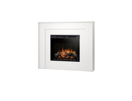 Chimenea LED eléctrica independiente ZUNI 28' Blanco mate 130.2 x 110 x 27.5 OUTINFIRE