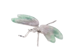 Adorno de insecto Walshlxq en fluorita pulida, pequeña figura decorativa para mesa, hogar y oficina, 12x8cm, libélula.