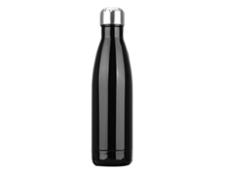 Taza térmica de acero inoxidable de 500 ml, sin BPA, de doble pared. Mdug (negra)