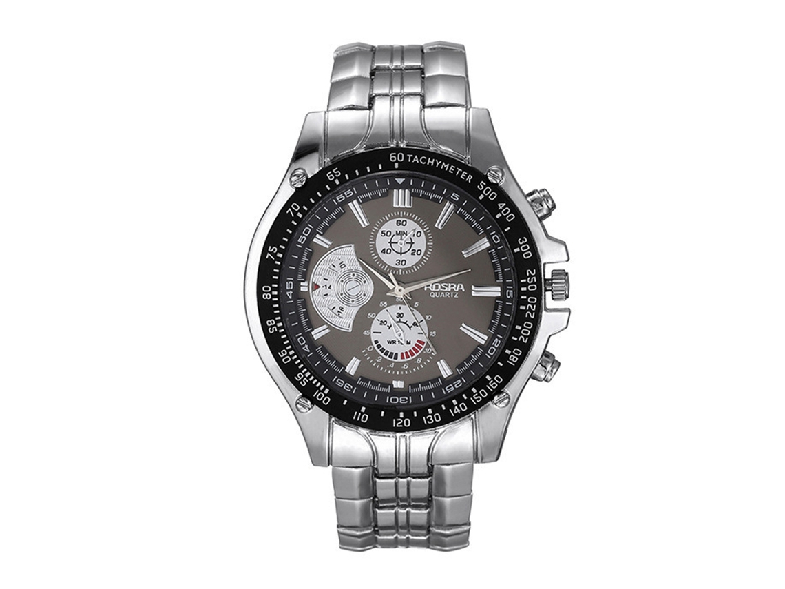 Reloj De Pulsera Analógico De Cuarzo Redondo Para Hombre Con Correa De Aleación (esfera Negra)