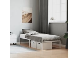 Estructura De Cama Sin Colchón Metal Blanco 75x190 Cm