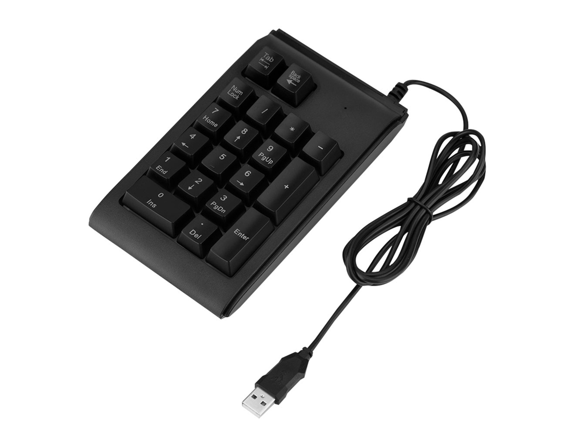 Teclado Numérico Usb 19 Teclas Com Sensação Mecânica E Luzes 3 Cores Portátil Plug And Play