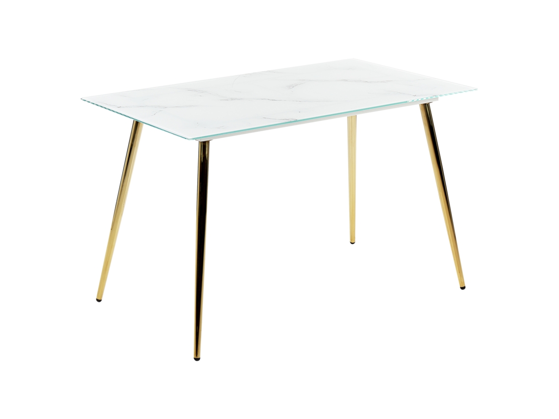 Mesa de comedor BELIANI Mulga de Vidrio templado Blanco 70x120x75