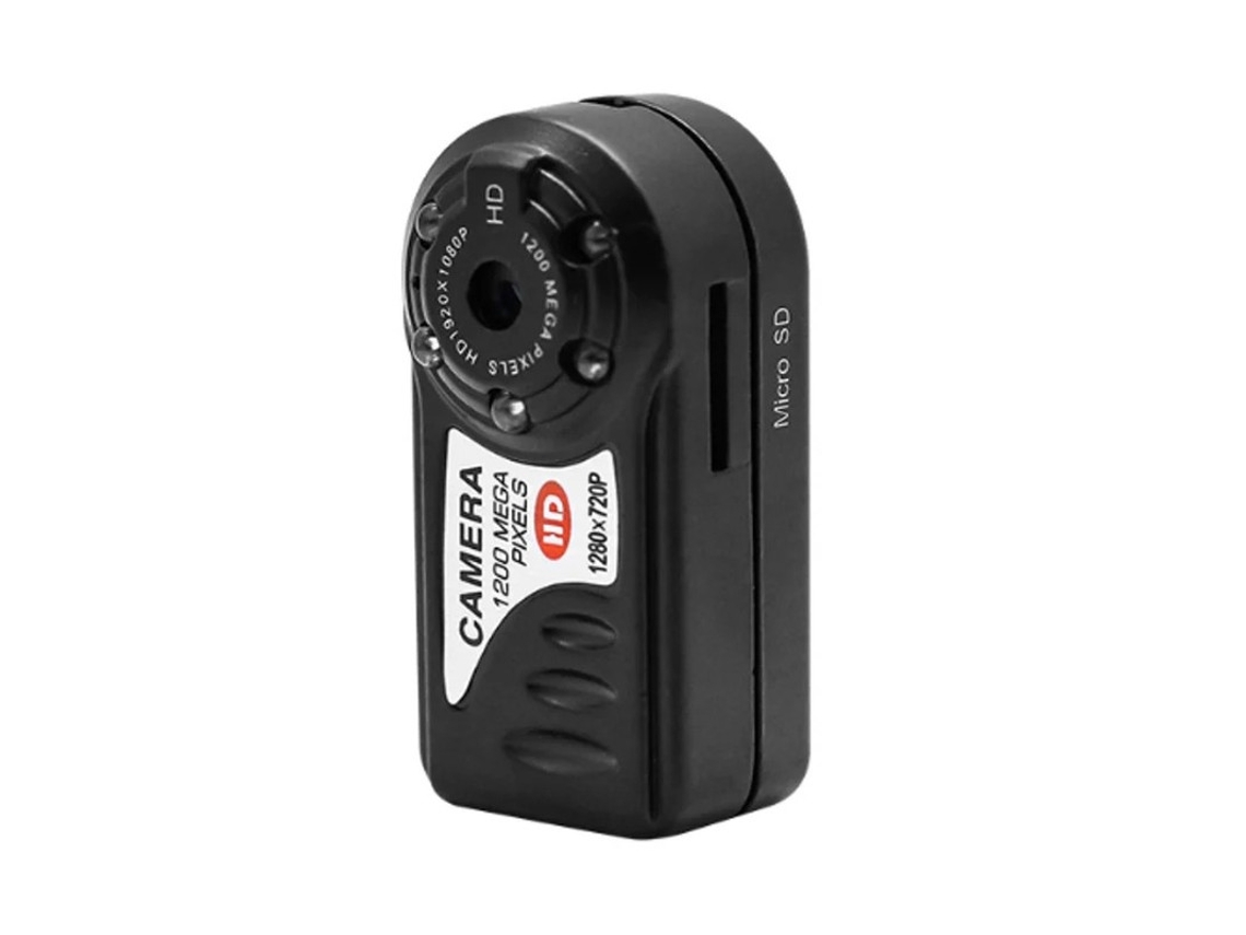 Mini cámara espía con cinturón de seguridad, visión nocturna, función infrarroja, ranura para tarjeta Micro SD, color negro Yizhood