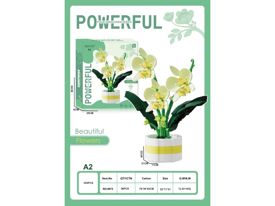 (orquídea) Pequeño Bloque De Construcción Creativo Decorativo Adorno De Estilo Chino