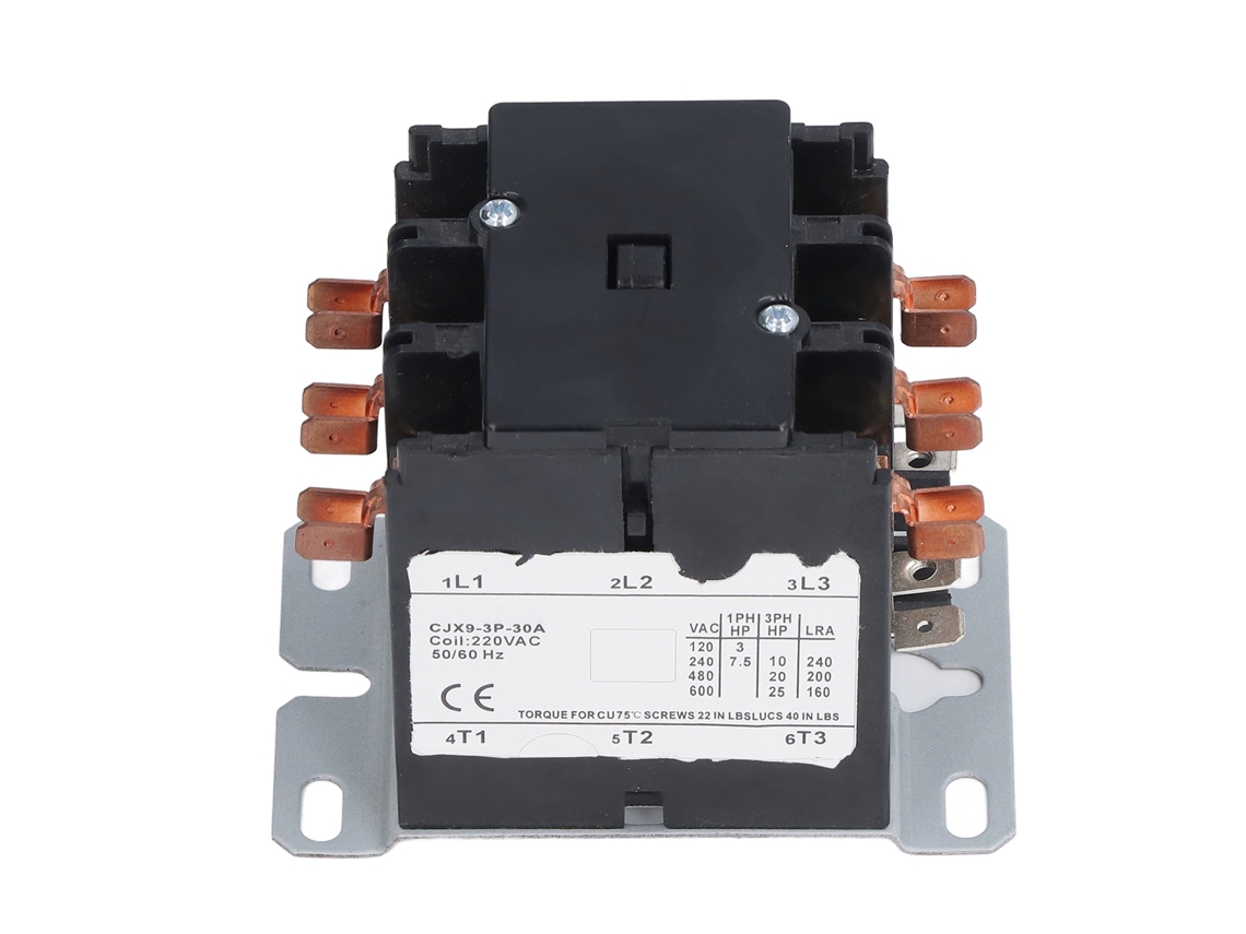 Contactor de CA de alta potencia, plástico termoadherido PA66, para condensador de aire acondicionado, 220 V, 50/60 Hz.
