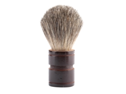 Pincel De Barbear Para Homem Com Cabelo Sintético Macio E Cabo De Madeira Marrom Claro - Ferramenta Para Barbeiro E Salão