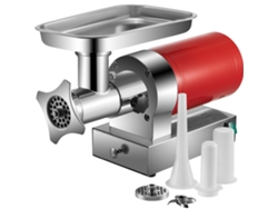 Picadora de carne profesional de acero inoxidable de 1100 W y 300 kg/h con accesorios Tekmaquinas