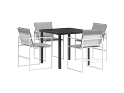 Maison Exclusive - Conjunto De Comedor De Jardín 5 Pcs Blanco Y Gris Claro