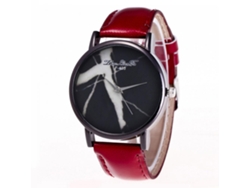 Reloj De Pulsera De Cuarzo Para Mujer Con Correa De Piel Sintética Y Números Arábigos Marrones.