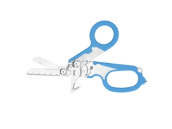 Tijeras Plegables De Acero Inoxidable Con Cuchilla Y Escala Transparente Para Camping Y Viajes - Azul