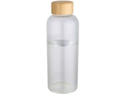 Botella De 650 Ml De Vidrio Borosilicato De Pared Simple Con Tapa De Bambú "mirage"