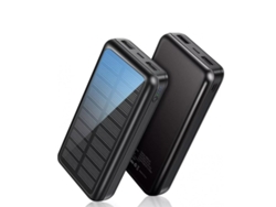 Powerbank De 30000mah Solar Klack, Cargador Solar Portátil Con Entradas Tipo C Y Microusb, Batería Externa