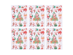 6 Pegatinas De Papá Noel, Pegatinas Navideñas Para La Decoración De Hoteles Y Escaparates.