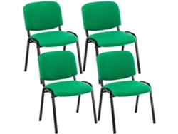 Juego de 4 sillas para invitados Ken de tela verde CLP