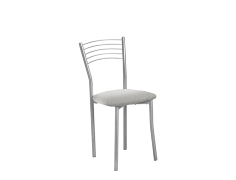 Silla de cocina Copa aluminio 40x85x47cm Polipiel Plata FANMUEBLES
