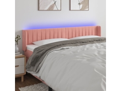 Cabecero Con Led De Terciopelo Rosa 183x16x78/88 Cm
