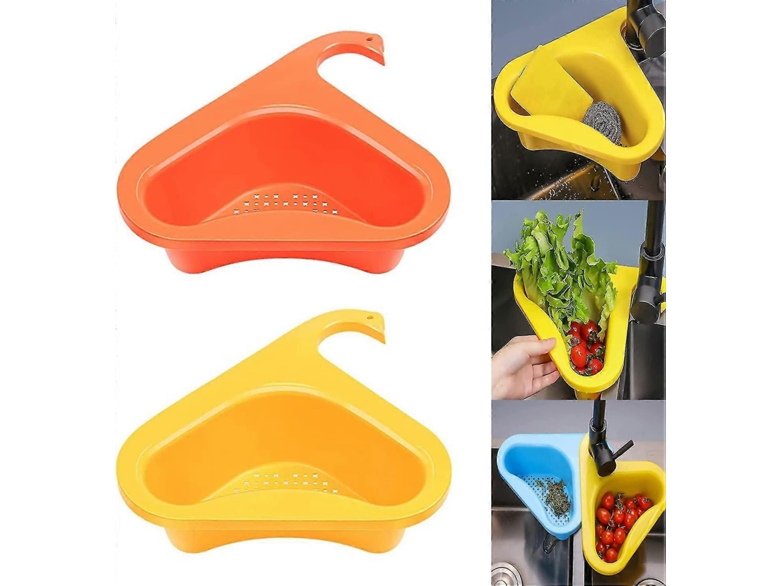 Cesta de drenaje Swan de 2 piezas, escurridor colgante multifuncional con filtro, colador de plástico, para frutas y verduras