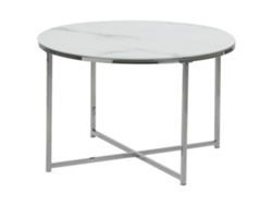 Mesa auxiliar BELIANI Quincy de Vidrio templado Blanco 70x70x45