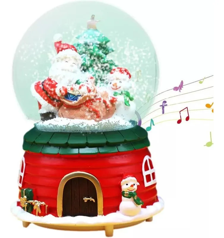 Nueva caja de música navideña con bolas de cristal para hacer un Papá Noel.