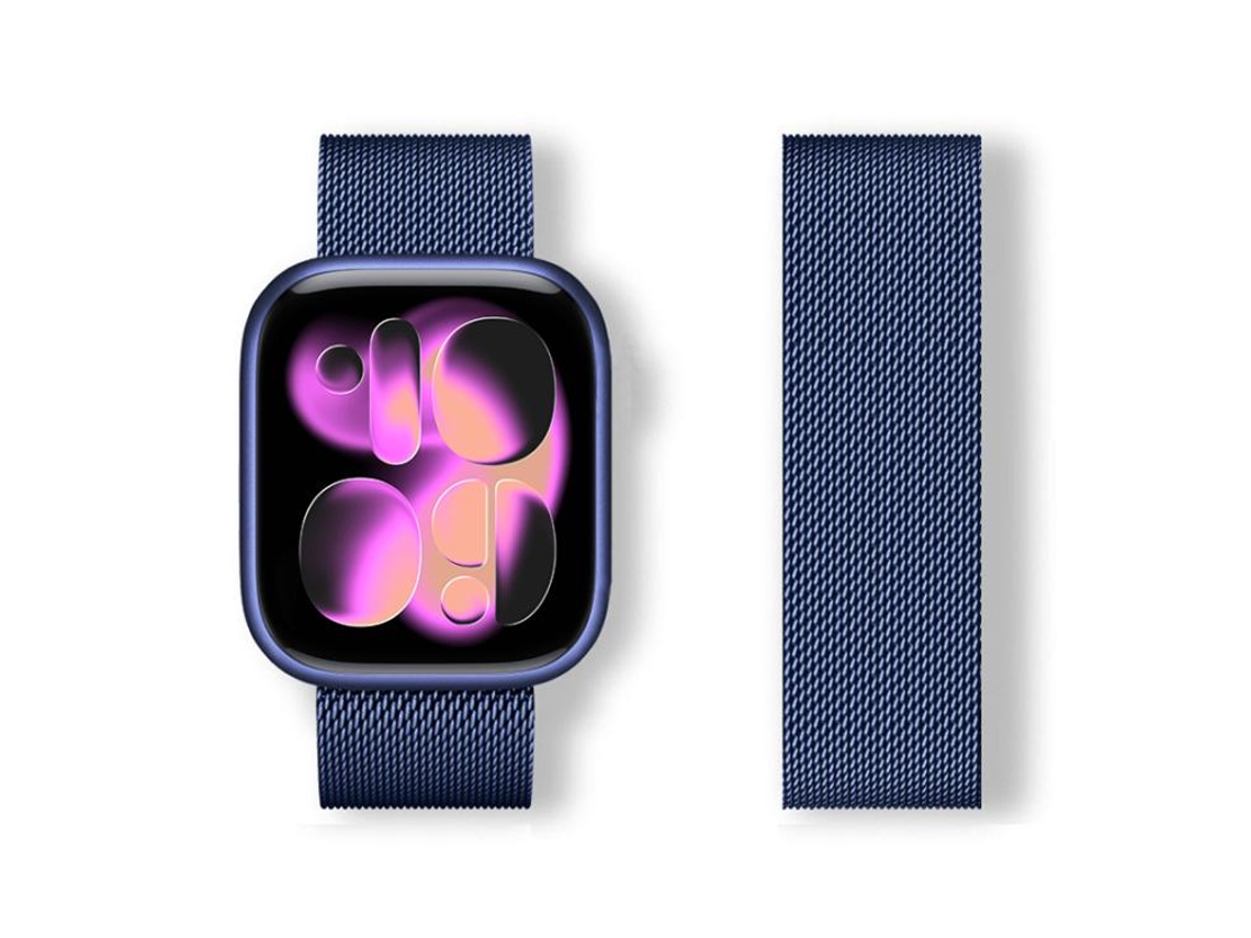 Pulsera magnética milanesa FWINL para Apple Watch de 42/41/40/38 mm, acero inoxidable