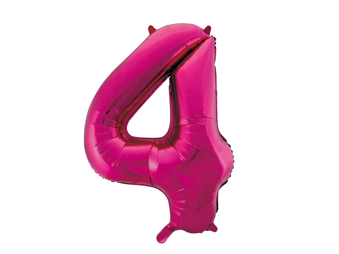 Globo WEFIESTA Foil Número 4 Rosa