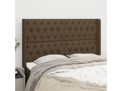 Cabecero De Cama | Panel De Cabecero Con Orejas De Tela Gris Claro 147x16x118/128 Cm