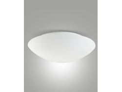 Lámpara de techo Pandora E27 de 2x75 W en metal y vidrio soplado, blanca, 460 mm de diámetro, compatible con Smart Luce FABAS LUCE, iluminación elegante y moderna.