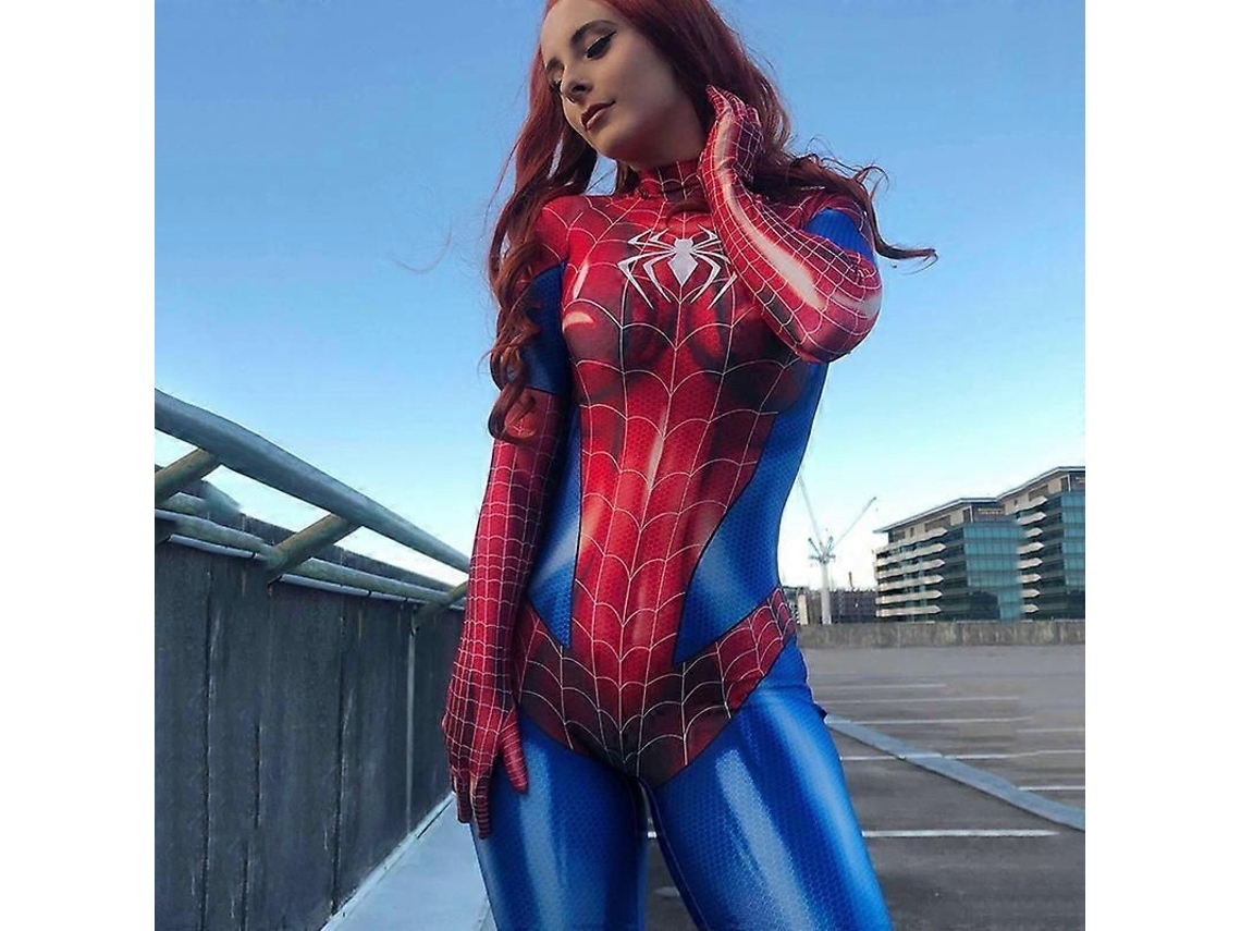 Traje De Cosplay Spider-man/venom Para Halloween Mono Entero Mujer Talla Xs Rojo Nuevo Xs Rojo D