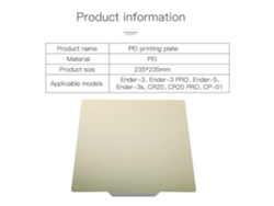 Placa Magnética Pei Para Cama Caliente 235x235mm Compatible Con Ender-3/ender-5 Impresora 3d Accesorio Resistente Al Calor